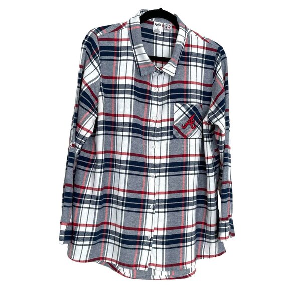 Concepts Sport Atlanta Braves Flannel Long Sleeve Button-Up Shirt - Picture 1 of 4